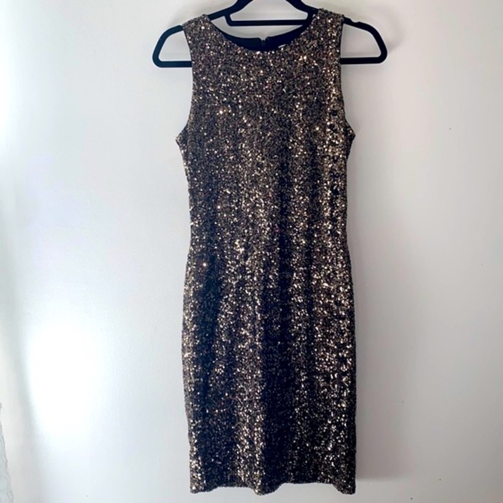Badgley Mischka Gold Sequin